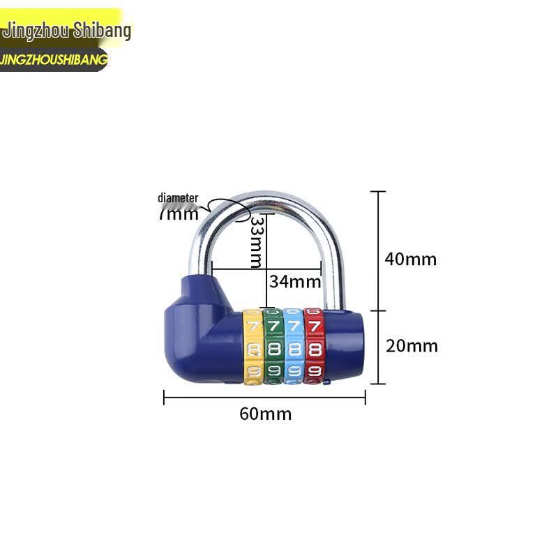 U-shaped 4-Digit Combination Padlock