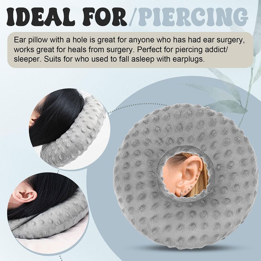 Cotton Filling Ear Piercing Pillow Ergonomic Breathable Pillow with Ear Hole Comfortable Portable Earring Pillow