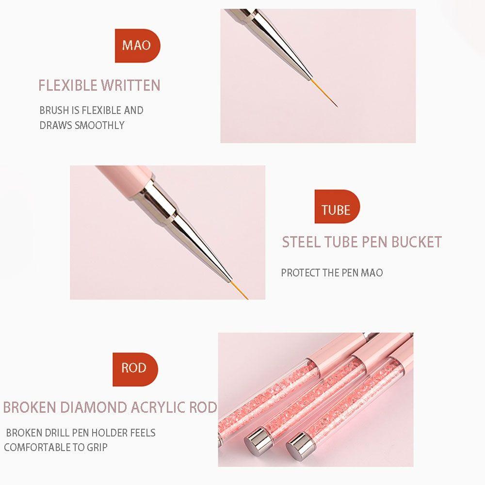 3D Painting Brush Nail Art Drawing Pen Manicure Tool Acrylic Nail Liner Pen Nail Art Brush