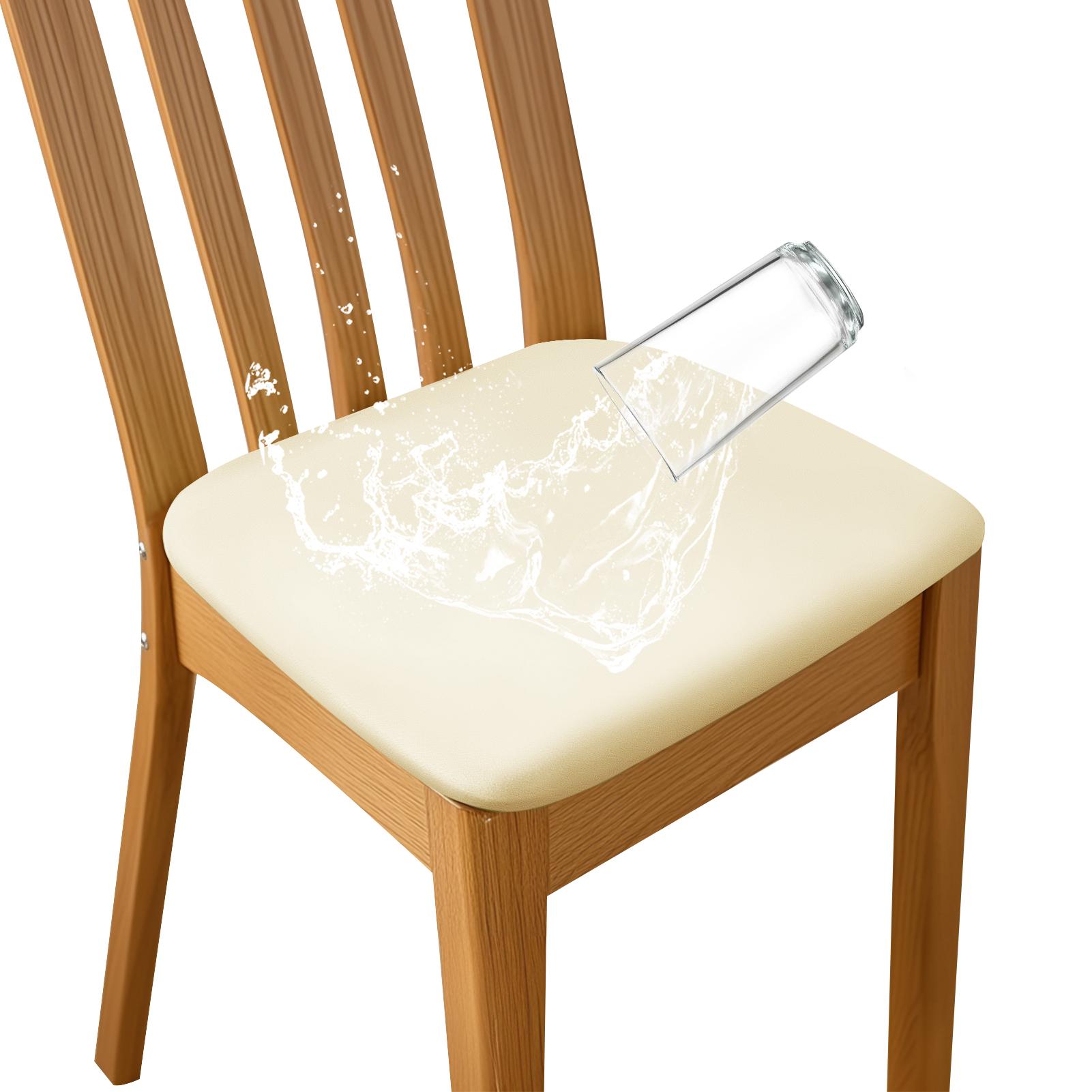 4/8 шт. водонепроницаемые чехлы на сиденья из искусственной кожи для столовой, эластичные чехлы на подушки для стульев в столовой, чехлы на кухонные стулья, защитные чехлы 4 PC