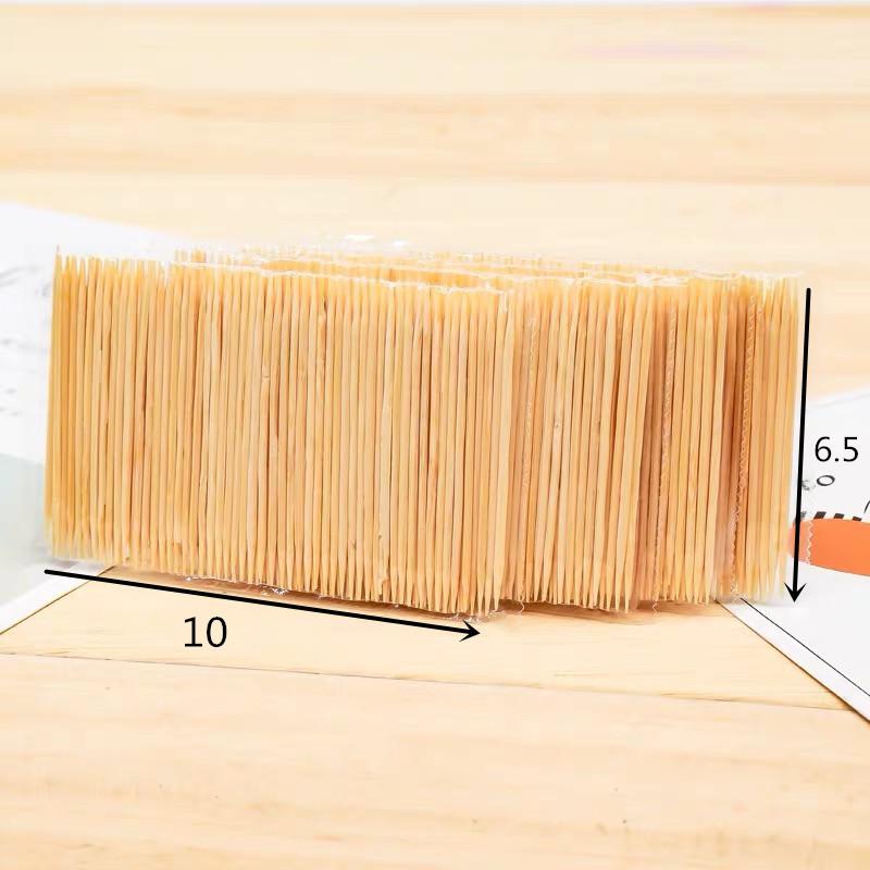 600PCS Double-headed Bamboo Toothpicks Disposable Bagged Fruit Labels Hotel Restaurant Bagged Toothpicks.