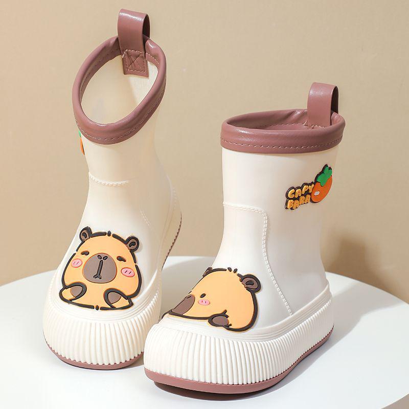 Kinder-Capybara-Gummistiefel: Süß, Wasserdicht, Rutschfest, Niedriger/Mittlerer Schaft, Warm