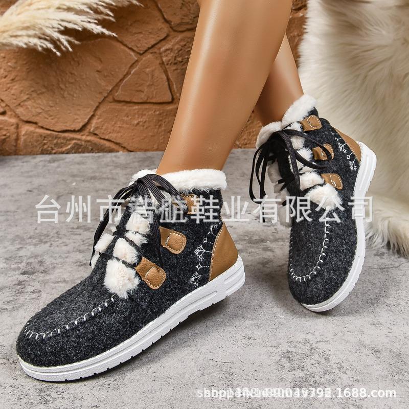 

Shoes Winter New Cross-border Large Size Short Boots Women s Flat Bottom Fleece Suede Snow Boots Women 43 серый