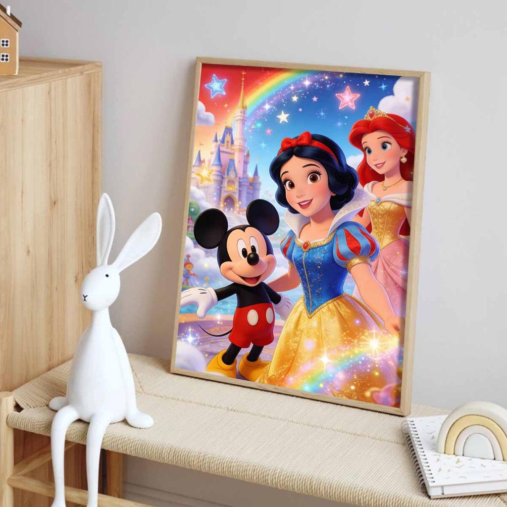 Disney Diamond Painting Kit Mickey Snow White Ariel Home Bedroom Wall Decor Crafts Handmade Gift