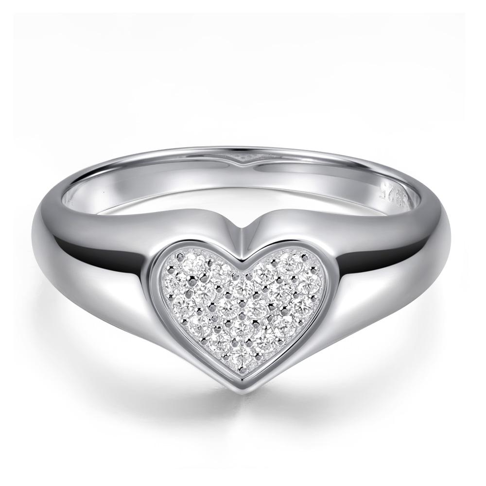 

KNOBSPIN D VVS1 Heart Moissanite Engagement Ring 925 Silver Plated 18k White Gold Diamond Rings for Women Brithday Gift 4&all moissanite