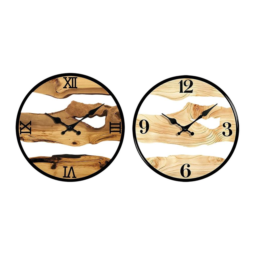 Wood Wall Clock Wall Decor Home Decoration Farmhouse Wood Grain Creative Quiet Decorative Clock for Kitchen Kids Room Bedroom