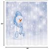 Cozy Snowman Cartoon Winter Shower Curtain, Festive Merry Christmas Bathroom Decor Set