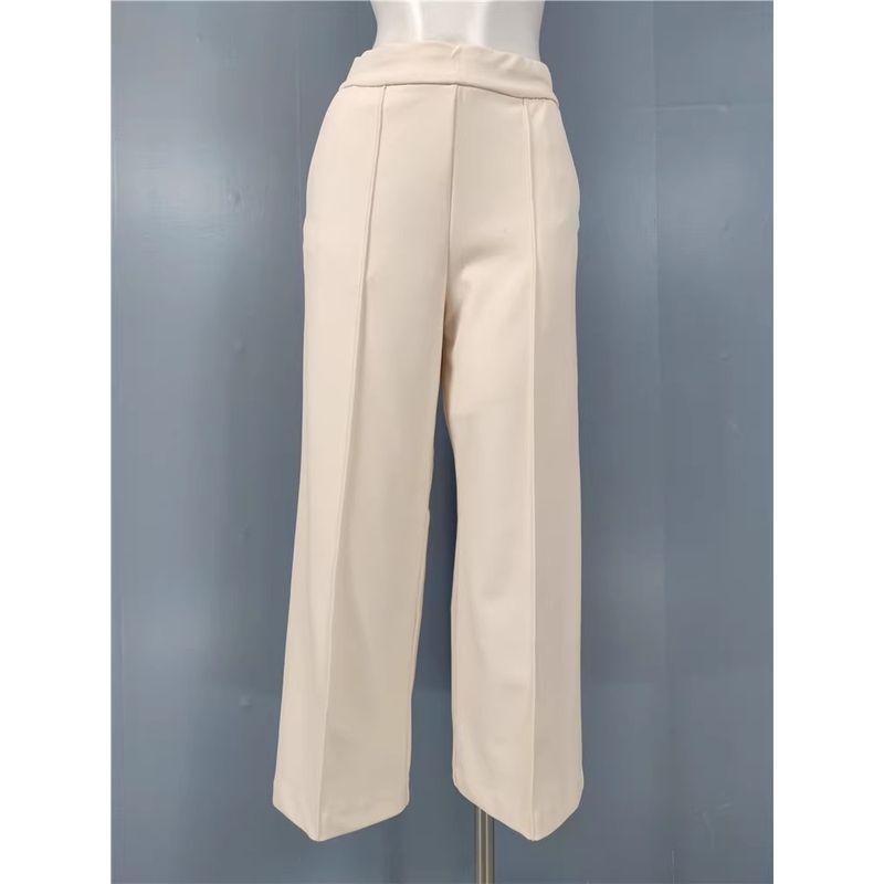 

Single Minimalist French Style All-Matching Work Clothing High Waist Slim Looking OL Work Suit New Arrival Elegant Elegance Cropped Pants for Women Apricot color S
