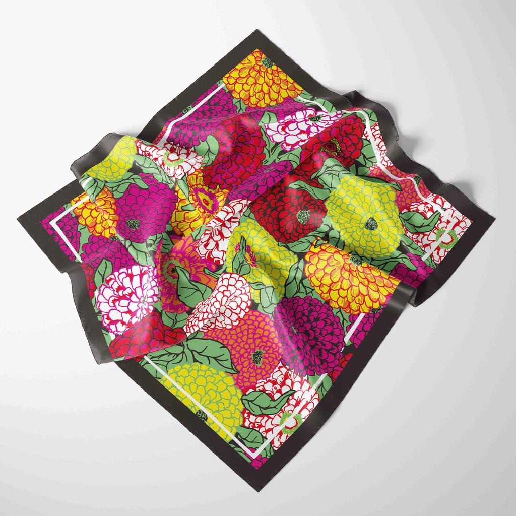 Fashion Scarves for Women Shawl Print Silk Satin Hijab Scarf Female Bandana 70*70cm Luxury Brand Square Shawls Scarfs For Ladies