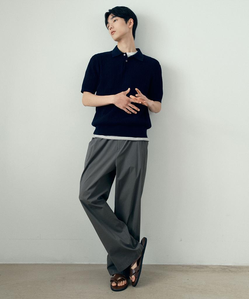 MINDBRIDGE Cable Collar Semi-Oversized Short Sleeve Knit - 2 Colors