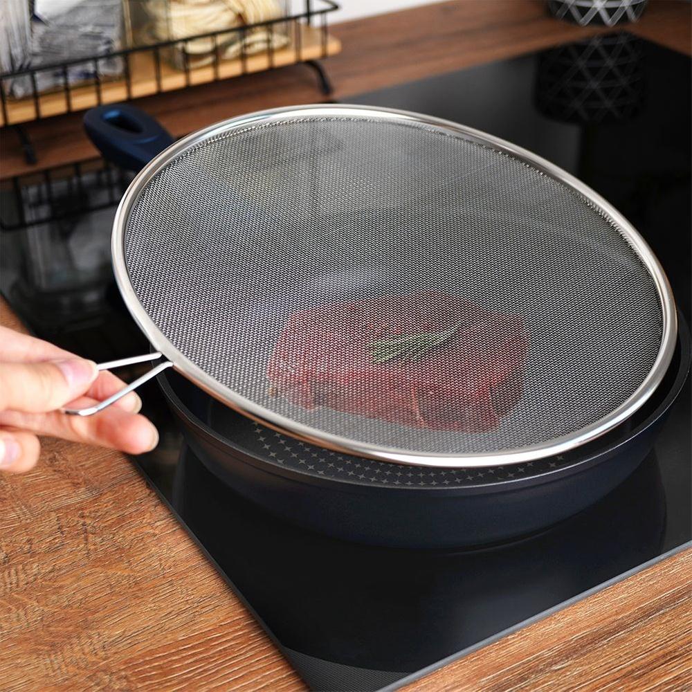 Protective Frying Lid Against Grease Splashes for Pots and Pans