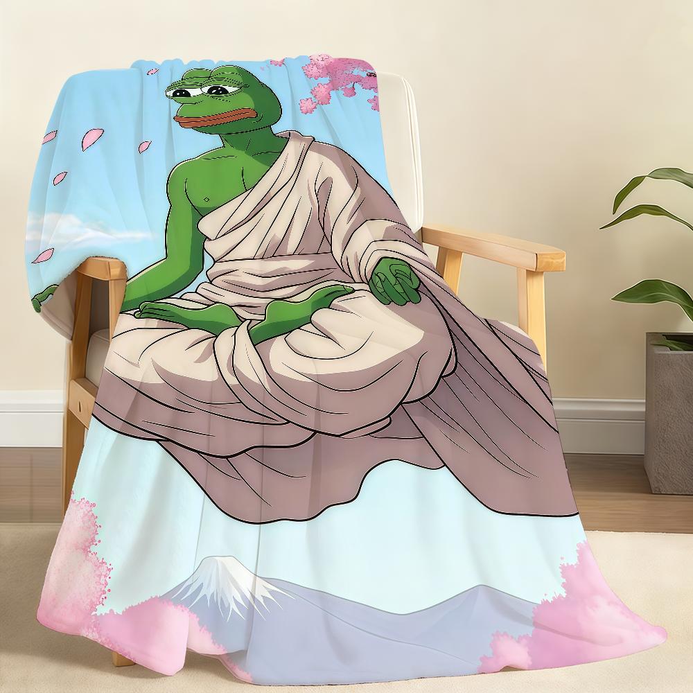 Funny Sad F FrogS P PepeS Blanket For Soft Throw Blanket for Picnic Bed Sofa Home Bedroom Cozy Warm Comfortable
