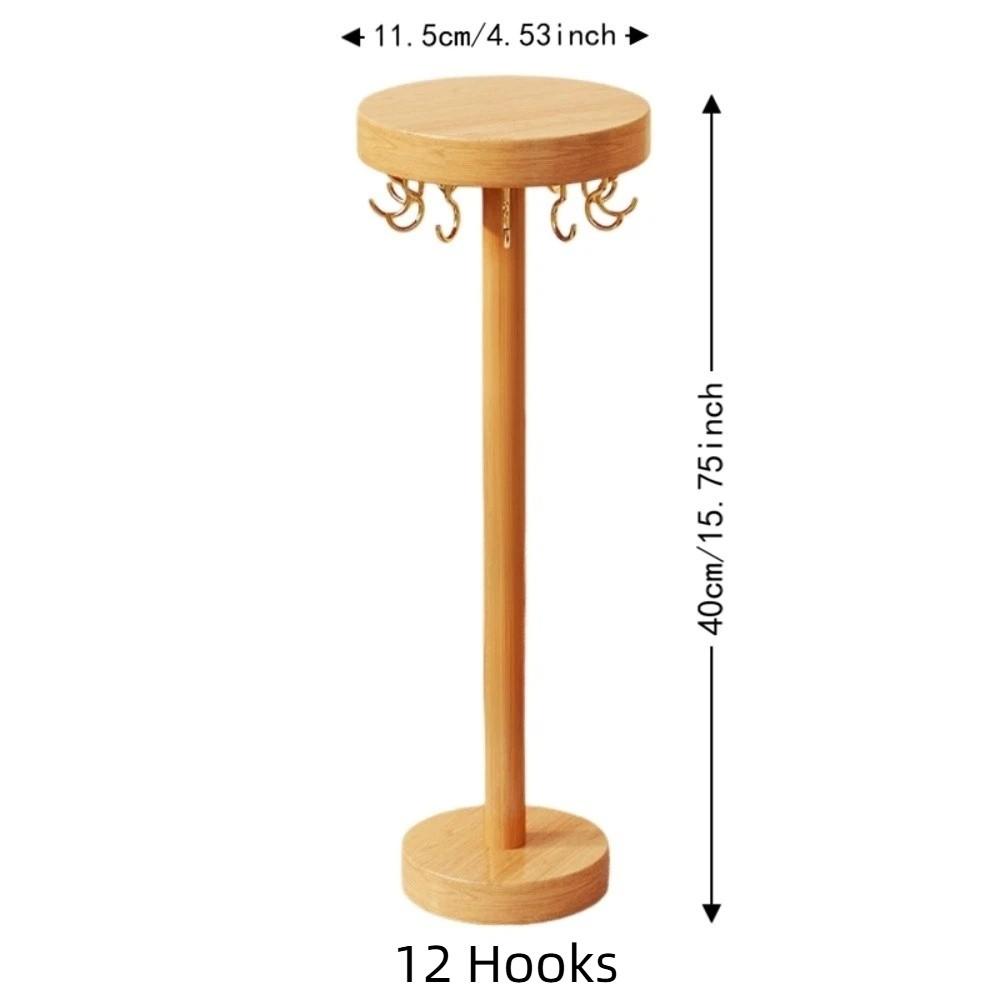 Round Calligraphy Brush Hanger Desktop Storage Traditional Writing Brush Organizer Wood Color 12 / 18 Brushes