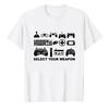Select Your Retro Game Controllers Graphic Modal Crew Neck TShirt Soft Lightweight Video Gamer Humor Casual Daily Streetwear