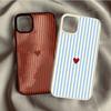 Minimalist Striped Heart Phone Case for iPhone 16 17 Pro Max 15 Pro 14 13 12 11 16E Air X XR XS 7 8 Plus SE2022 Shockproof Cover