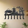 Wall Mounted Black Metal Key Holder Hat Rack For Hallway Kitchen Bathroom Bedroom
