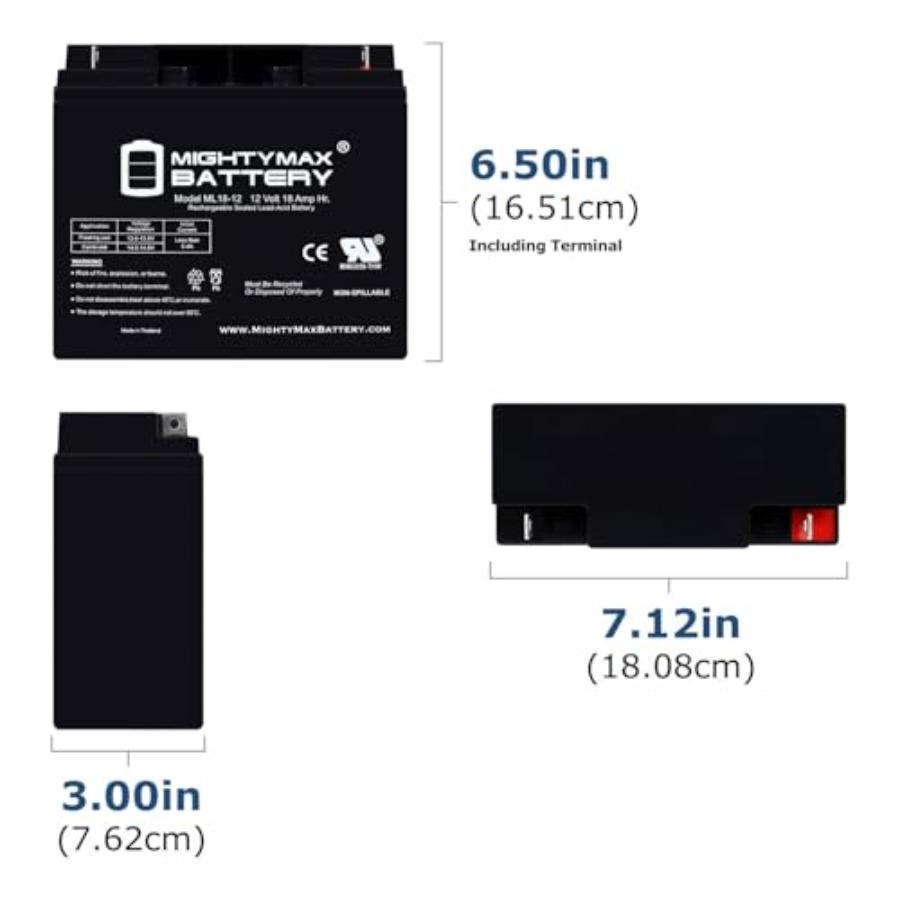 

ML1812 12V 18AH Replacement Battery for 51913 BMW K1200LT K1200RS Motorcycle Maintenance and Emergency Power Supply Durable Dua United States