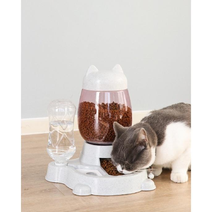 

2.2L Pet Dog Cat Automatic Feeder Bowl for Dogs Drinking Water 528ml Bottle Kitten Bowls Slow Food Feeding Container