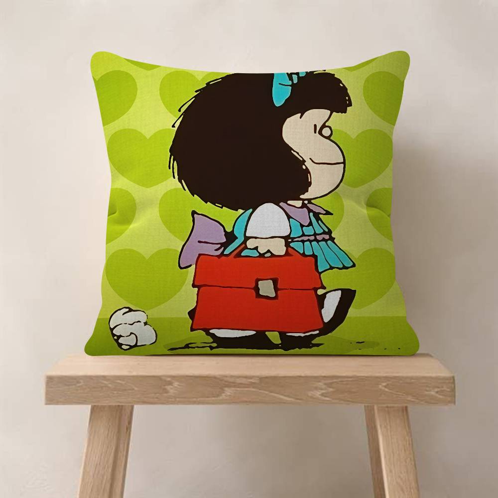Cartoon M-Mafalda Pillow Gift Home Office Decoration Bedroom Sofa Car Cushion Cover Case 45x45