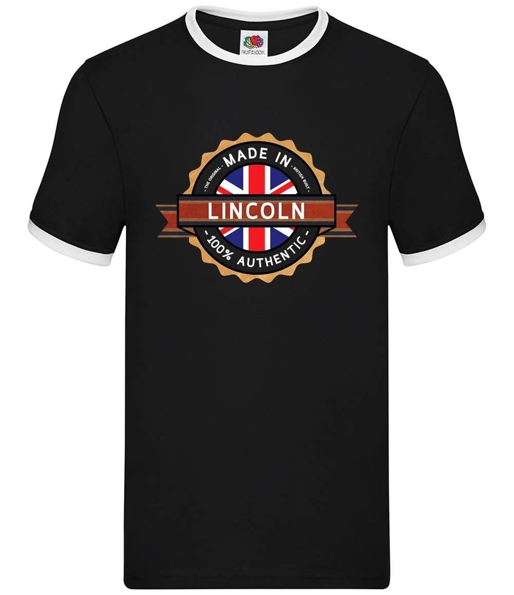 Made In Lincoln - Mens Ringer - City Hometown Born In Cathedral Gift S