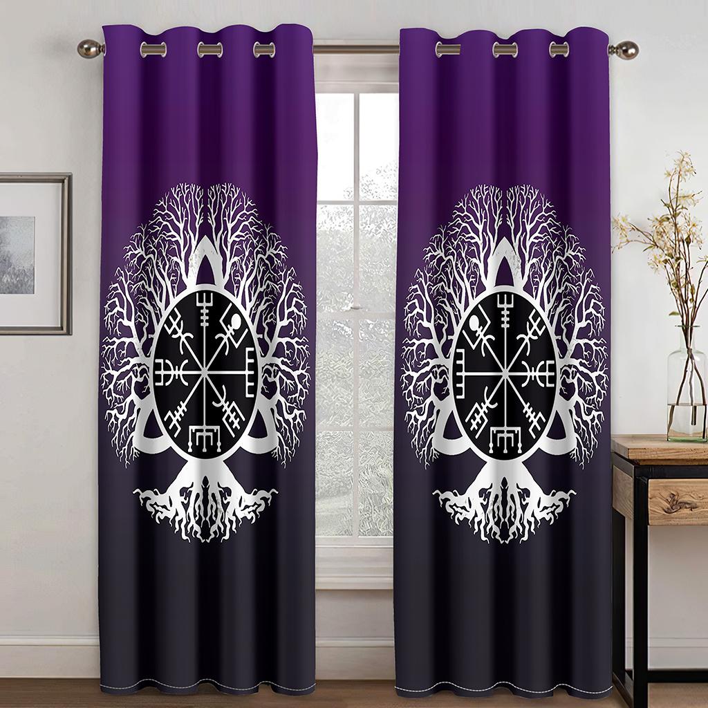 Bohemian Abstract Geometric Luxury Simple Free Shipping Thin 2 Pieces Shading Window Drape Curtain for Living Room Bedroom Decor