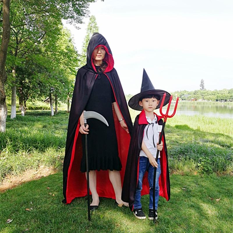 Halloween cape children adult makeup costumes props red and black stand-up collar grim reaper cape cape pirate cape
