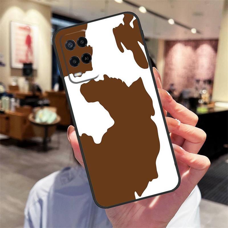 Spotted Cow Skin Print Case For Oppo A94 A74 A54 A18 A38 A58 A78 A98 A40 A60 A80 A16 A76 A96 A15 A17 A77 A57S Cover