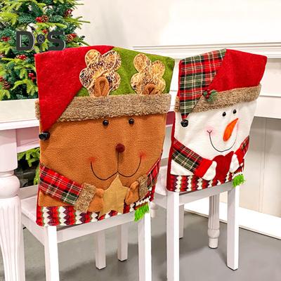 Capa para cadeira de Natal Papai Noel boneco de neve rena jantar de Natal capa para cadeira capa para cozinha sala de jantar hotel decoração para festa de fim de ano