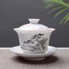 Chinese Traditions Gai Wan Tea Set Bone China Tea Sets Dehua Gaiwan Tea Porcelain Pot Set For Travel Beautiful And Easy Kettle