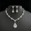 Water Drop Bridal Jewelry Set With Rhinestone Earrings And Necklace For Elegant Wedding Accessories