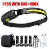 USB Rechargeable LED Sensor Headlamp XPE+COB Headlight Led Head Torch Camping Search Light Head Flashlight for Fishing Lantern