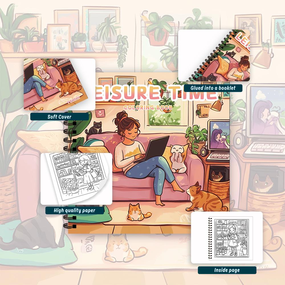 1pc,Girls Colouring Book - Teen Colouring Book - 30 Sheets, 8.3x 8.3 inches, Adult Stress Relief, Birthday, Holiday Party Gift