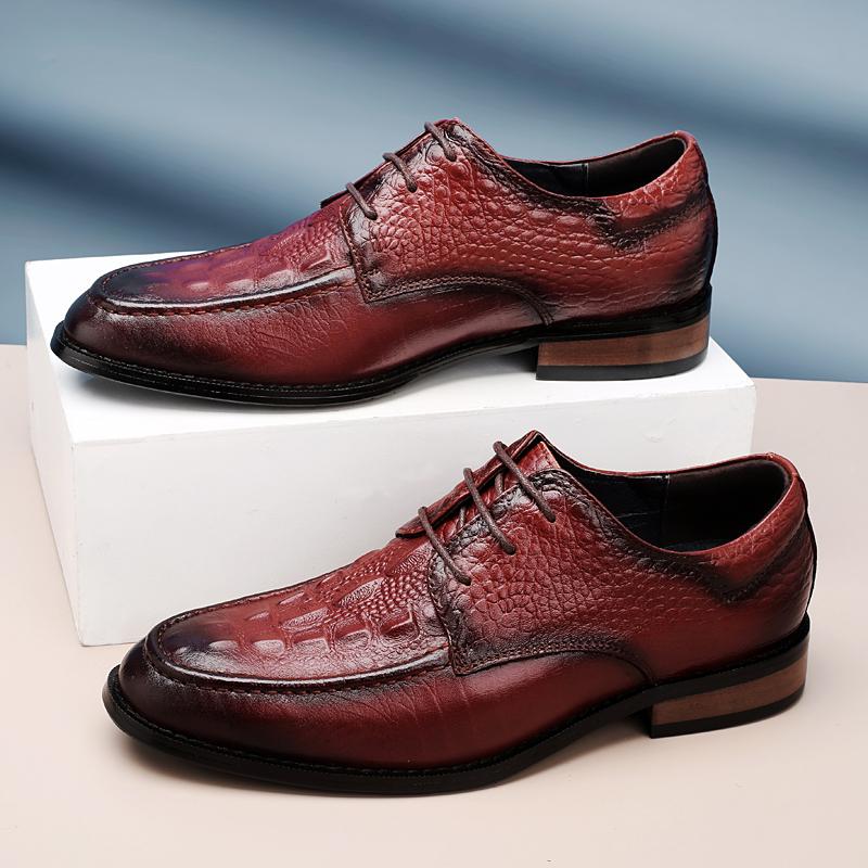 

Модные мужские туфли Prince Classic Modern Formal Oxford Wingtip Lace Up Dress Shoes Handmade Black Natural Leather Shoes Wedding Party Shoes 47 красный