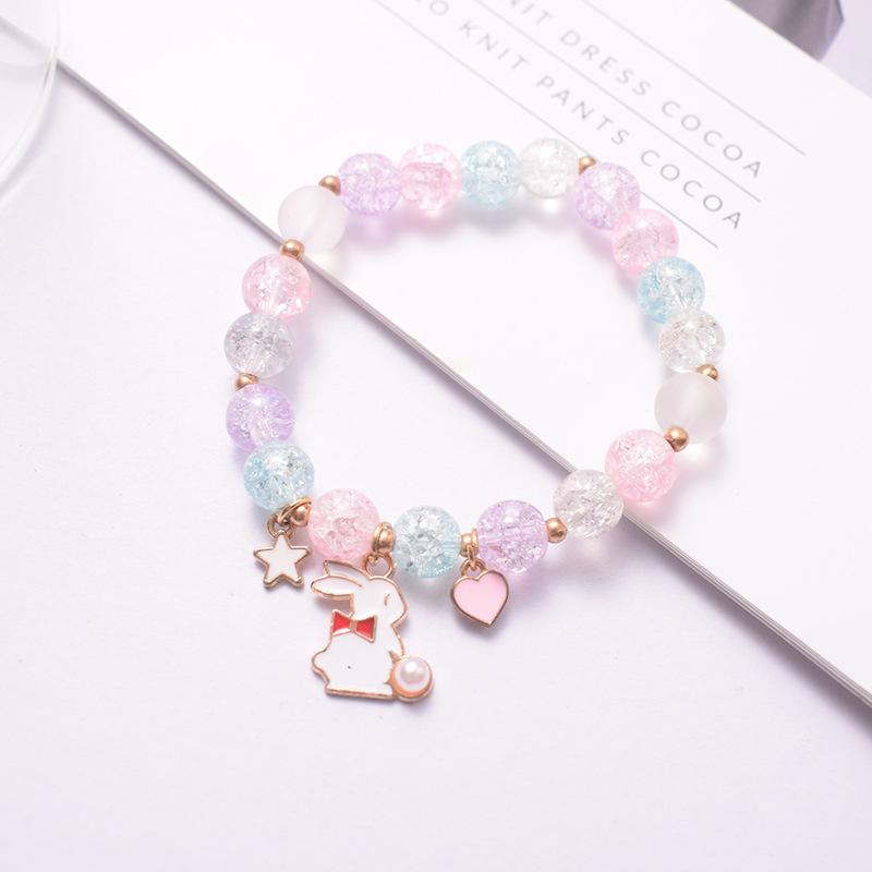 Crystal Bracelet Alloy Colored Beaded Bracelet Student Friendship Fashion Bracelet Bead Glass Hot Selling New Cartoon