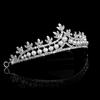 Damen Diademe Glänzend Exquisite Handwerkskunst Legierung Kunstperlen Blätter Strass Krone Haar Accessoires