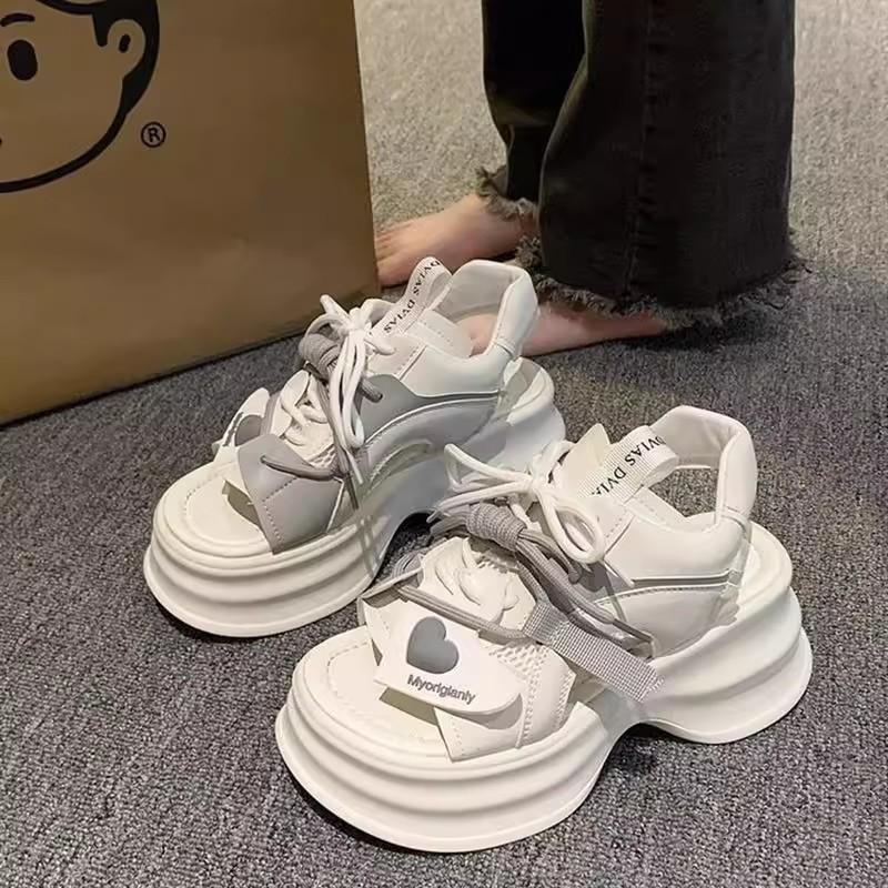 Color matching thick-soled muffin sandals women's new versatile heightening love sports sandals tide