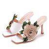 Plus Size 35-42 Shoes for Women 2025 Summer Fashion Women Super High Heel Casual Slip On Sandals Embroidery Sandalias Mujer
