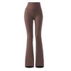 Women's Black Micro-Flare Yoga Pants - Slimming, Elastic, Plush, Extended Autumn/Winter Base Layer