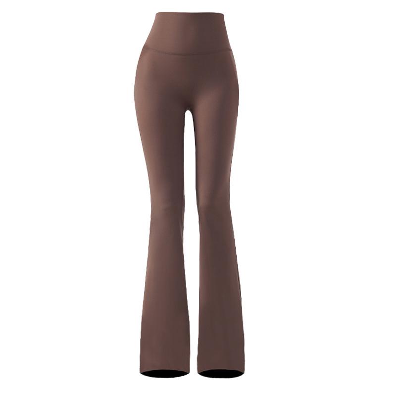 Women's Black Micro-Flare Yoga Pants - Slimming, Elastic, Plush, Extended Autumn/Winter Base Layer