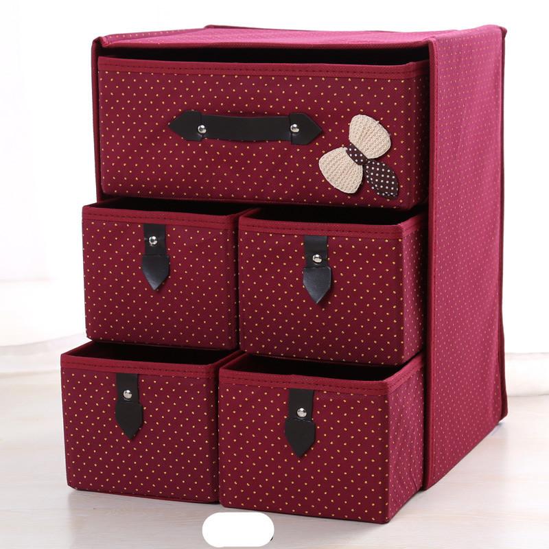 

Ящик для хранения из утолщенного нетканого материала. Складной ящик для хранения. Складной ящик для хранения. 38*30*22cm красный