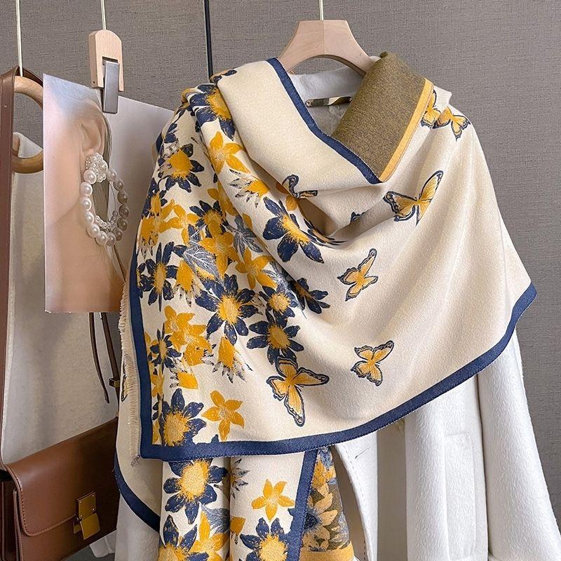 

Luxury Winter Cashmere Scarf Women 65X185Cm Female Warm Pashmina Shawls Wrap Scarves Blanket Thick Ladies Bufanda Design