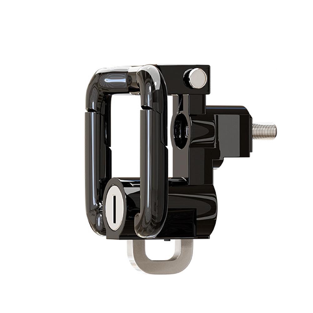 Универсальный мотоциклетный замок для шлема Мотоциклетный скутер Крючок Противоугонный предохранительный замок Замок для шлема Подвесной крючок Замок с двумя ключами чёрный