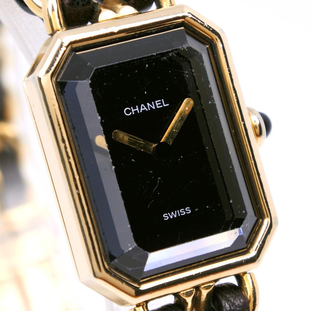 CHANEL Premiere L Watches H0001 Black / gold blackDial Plated Gold/leather Quartz Analog display Women Used