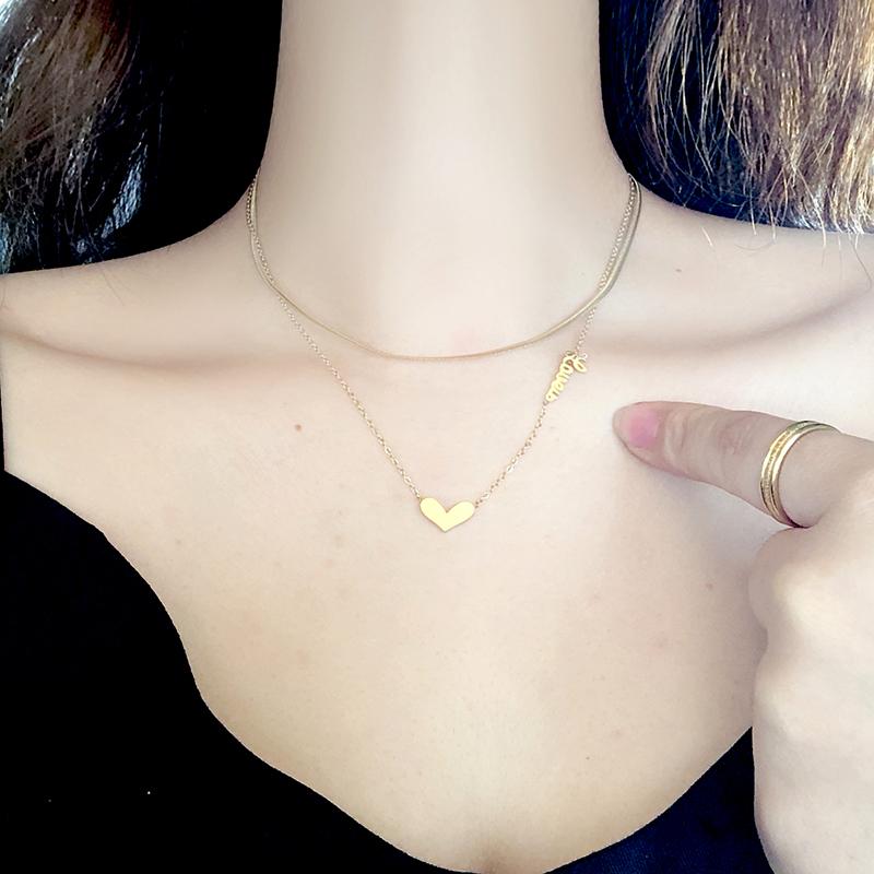 Collier en métal tendance avec cœur pour femme, jolie fille, ras du cou en cristal de zircon, cadeau de mariage, chaîne de clavicule