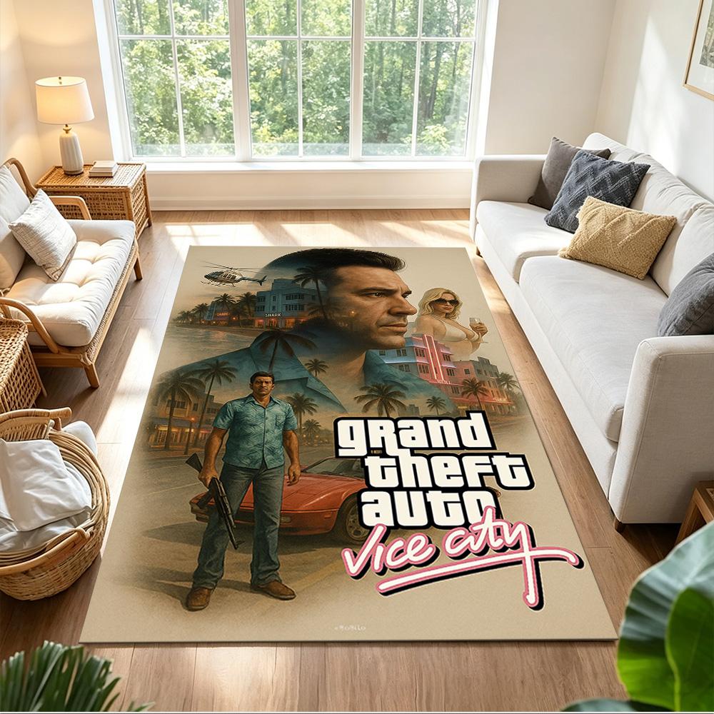 Gta Area Rug Suitable for Foyer Game Room Dormitory Decorate Room Anti-slip Rug Decorate Offices Wedding Party Gift