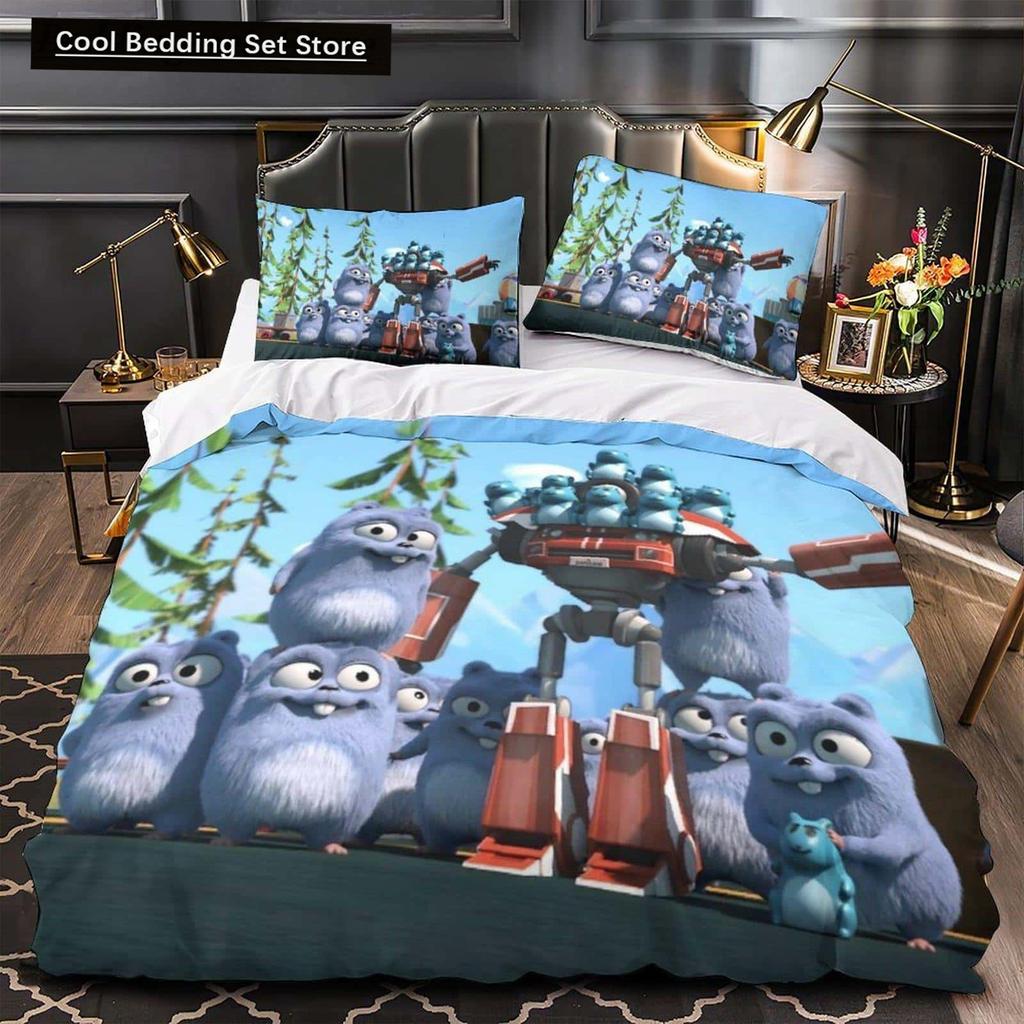 3D Printed Anime Grizzy and the Lemmings Bedding Set Single Twin Full Queen King Size Bed Set Adult Kid Bedroom Duvet Cover Sets
