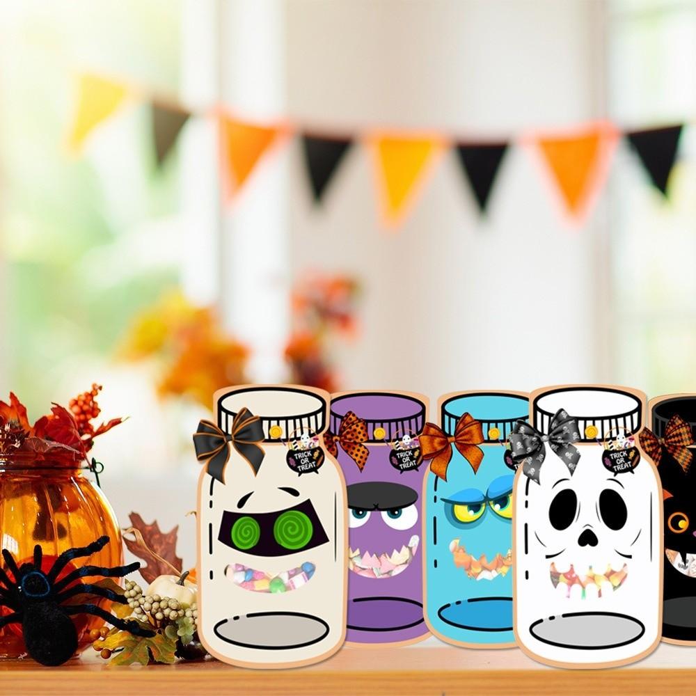 9PCS Halloween Props Gifts Bags Bottle Festival Children's Candy Jar Gifts Candy Packaging