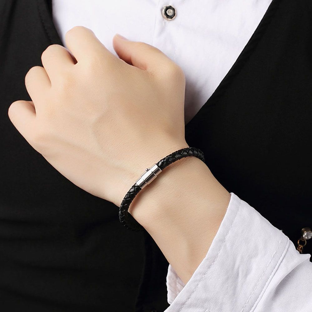 Trendy Unisex 1 Piece PU Leather Gift Women Men Bracelet Fashion Accessories Jewelry Magnetic Clasp