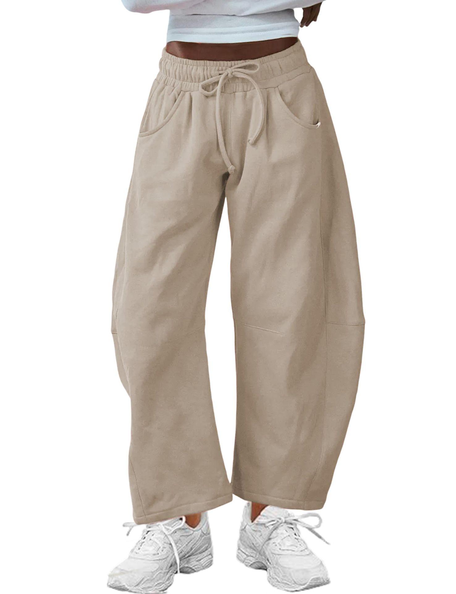 

Женские светло-голубые брюки с высокой посадкой, свободного кроя, повседневные, со шнурком и боковыми карманами XXL