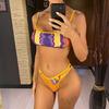 Bikini Brasiliano Sexy Stampato a Taglio Alto Gamba Femminile Costume da Bagno Donna Costume da Bagno Due Pezzi Set Bikini Costumista Costume da Bagno Swim